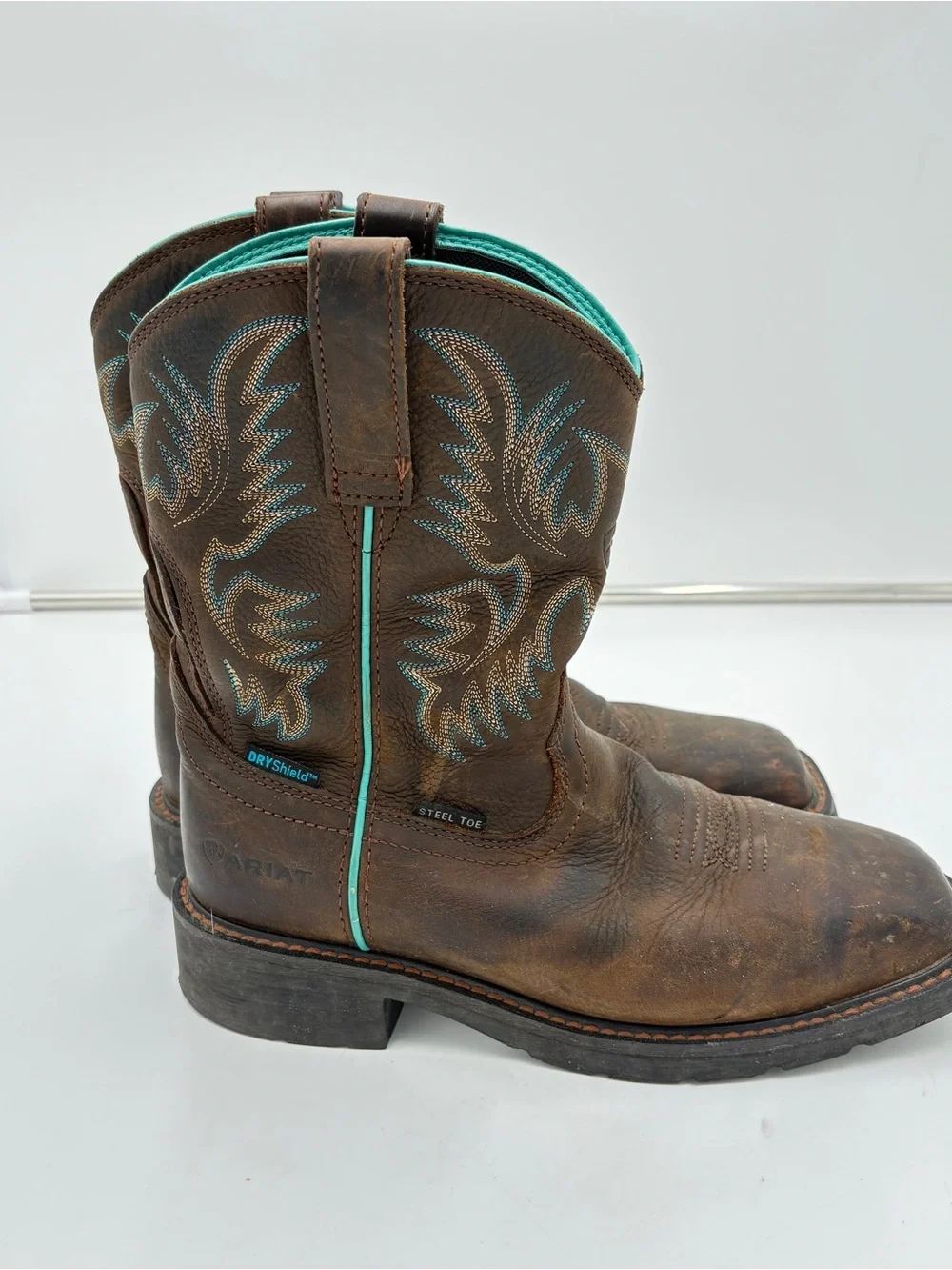 Ariat Women’s Krista Waterproof Western Cowboy Work Boots Steel Toe Size 7